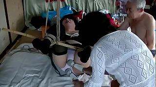 Shemale Jyosouko Fujiko's low-spirited panties tied around radiogram increased by bamboo