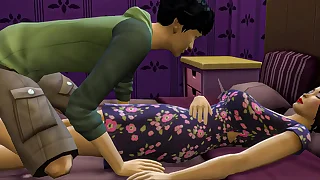 Japanese step Son Fucks Asian Mom After He Masturbated Watching Porn Videos In Front Of The Computer